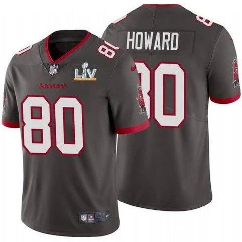 Men Tampa Bay Buccaneers 80 O.J. Howard Nike Grey Super Bowl LV Limited NFL Jersey